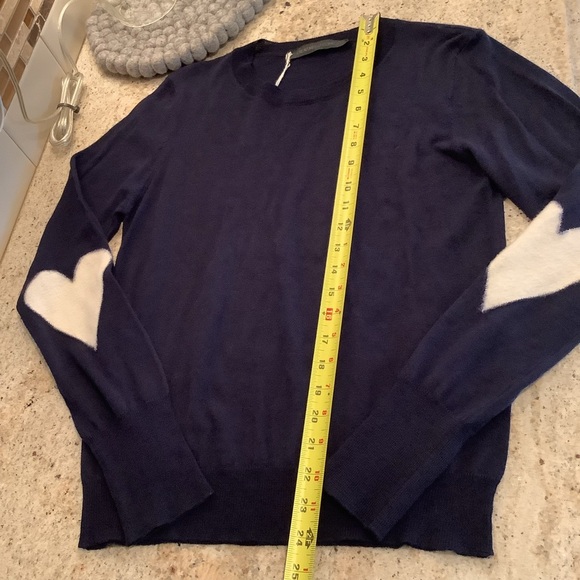 Navy Blue Crew Neck Wool Sweater Size Medium NEW Heart Creatures of Comfort - Picture 10 of 10